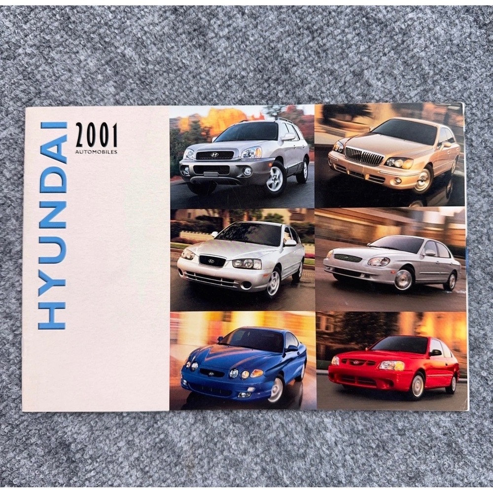 2001 Hyundai Automobiles Sales Brochure Santa Fe XG300 Elantra Sonata Tiburon